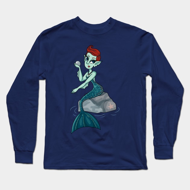 Mermaid Lagoon - Sea Monster Siren Long Sleeve T-Shirt by katidoodlesmuch